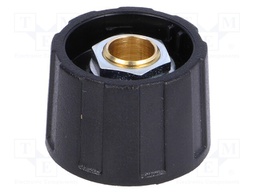 Knob; without pointer; ABS; Shaft d: 6.35mm; Ø23x15.5mm; black