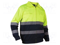 Work jacket; Size: XXXL; yellow-navy blue; warning