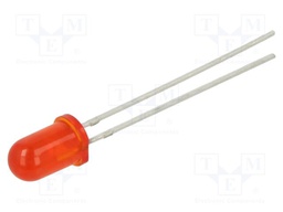LED; red; 5mm; 250mcd; 40°; 2.4VDC; round