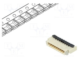 Connector: FFC (FPC); horizontal; PIN: 8; ZIF; SMT; 30V; 0.4A; H: 1mm