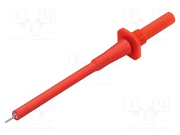 Test probe; 1A; red; Socket size: 2mm; Plating: nickel plated; 15mΩ