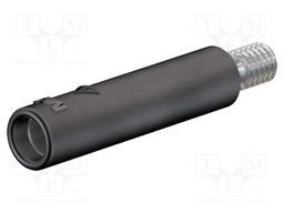 Socket; 4mm banana; 32A; black; nickel plated; screw; insulated