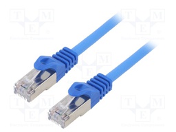 Patch cord; F/UTP; 6; stranded; CCA; PVC; blue; Len: 1m; RJ45 plug