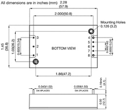Isolated Board Mount DC/DC Converter, ITE, 1 Output, 150 W, 48 V, 3.2 A