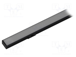 Profiles for LED modules; black; L: 1m; SILER; aluminium; anodized