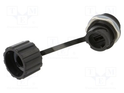 connector Einbaugehäuse Kunststoff schwarz mit Schutzkappe