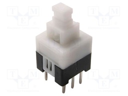 Switch: push-button; Pos: 2; DPDT; 0.1A/30VDC; Illumin: none; THT