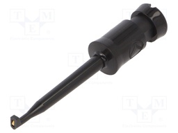 Clip-on probe; hook type; 6A; 60VDC; black; Plating: gold-plated