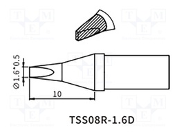 Tip; chisel; 1.6mm; QUICK-TS8