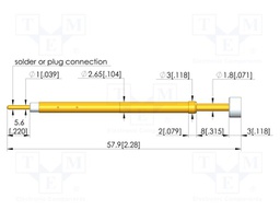 Test needle; Spring compression: 6.4mm; 8mm; 5A; plastic; Ø: 5mm