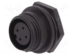Connector: circular; socket; female; PIN: 4; w/o contacts; IP68
