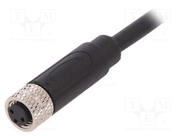 Connector: M8; female; PIN: 3; straight; plug; 3A; 60V; IP67; 1m; TPU