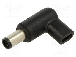 USB C socket,DC 7,4/5,0 plug; Transition: adapter; black; 100W