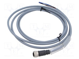 Connection lead; PIN: 4; straight; 2m; M12; 250VAC; 4A; Cores: 4; PUR