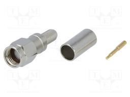 Plug; SMA; male; straight; 50Ω; RG58; crimped; for cable; teflon