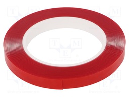 Tape: fixing; W: 12mm; L: 5.5m; Thk: 1mm; double-sided; acrylic