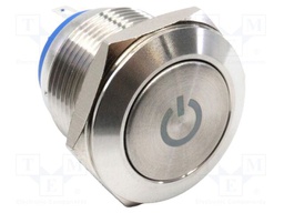 Switch: vandal resistant; SPST-NO; 2A/36VDC; IP65; OFF-(ON); Ø19mm