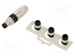 Connector: M8; male; PIN: 4; straight; for cable; plug; 4A; 32V; IP67