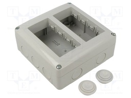 Enclosure: for modular components; IP40; for wall mounting; grey