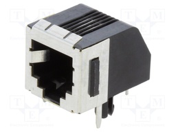 Socket; RJ11; PIN: 4; Cat: 3; shielded,with panel stop blockade