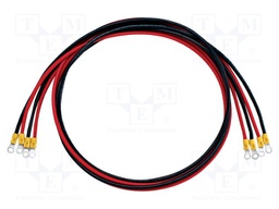 Set of test leads; 40A; ring terminal,both sides; 1.2m