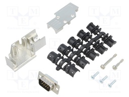 D-Sub; PIN: 9; plug; male; shielded,stamped and formed contacts