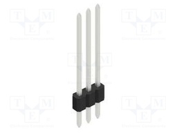 Connector: pin strips; pin header; male; PIN: 3; 1.27mm; THT; 1x3