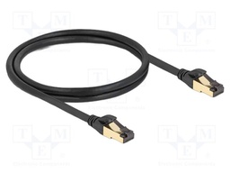 Patch cord; S/FTP; Cat: 7; RJ45 plug,both sides; 1m; TPE; black