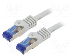 Patch cord; S/FTP; 6a; stranded; Cu; LSZH; grey; 5m; 26AWG; -20÷75°C