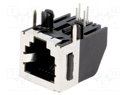 Socket; RJ11; PIN: 4; Cat: 3; shielded,with panel stop blockade
