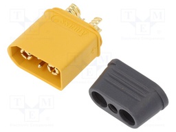 Plug; DC supply; XT90; male; PIN: 4; for cable; soldered; 40A; 500V