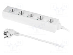 Mains; Schuko; Sockets: 5; CEE 7/5 (E) socket,CEE 7/7 (E/F) plug