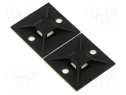 Cable Tie Mount, Adhesive, White, Nylon 6.6 (Polyamide 6.6), 28.4 mm, 28.4 mm
