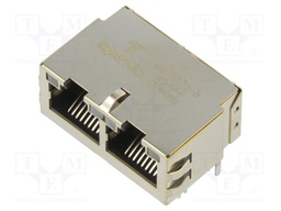 Socket; RJ45; PIN: 8; shielded,with LED; Layout: 8p8c; THT; angled