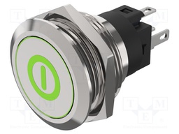 Switch: vandal resistant; Pos: 2; SPDT; 3A/240VAC; 3A/240VDC; green