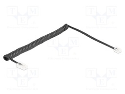 Cable: telephone; coiled; RJ11 plug,RJ45 plug; black; 32AWG