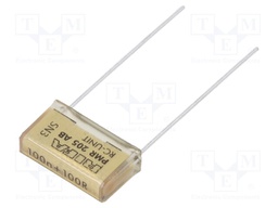Capacitor: paper; X2; 100nF; 125VAC; 15.2mm; ±20%; THT; 250VDC