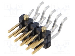 Connector: pin strips; male; PIN: 10; 2.54mm; gold-plated; SMT