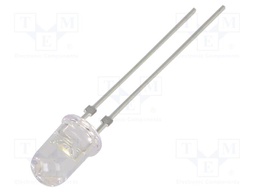 LED; white warm; 5mm; 30°; Front: convex; 2.9÷3.4VDC; No.of term: 2