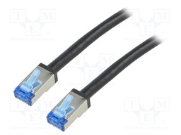 Patch cord; S/FTP; 6a; stranded; Cu; PE; black; 3m; 26AWG