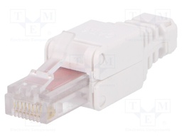 Plug; RJ45; PIN: 8; Cat: 6; Layout: 8p8c; 23AWG÷26AWG; Colour: white