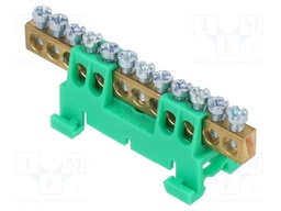 Connector: terminal block; for DIN rail mounting; green; ways: 1