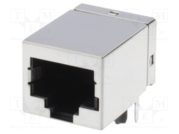 Socket; RJ45; PIN: 8; Cat: 5e; shielded; Layout: 8p8c; THT; on PCBs