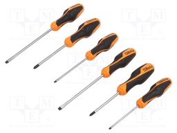Kit: screwdrivers; Pcs: 6; Phillips,slot; BETAGRIP