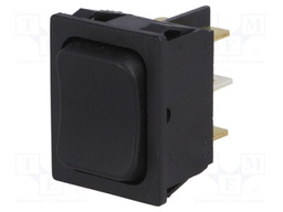 ROCKER; DP3T; Pos: 3; ON-OFF-ON; 16A/250VAC; black; IP40; none; 100mΩ