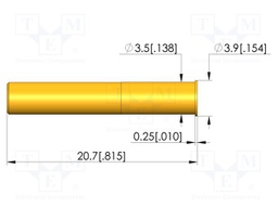 Test probe socket; gold-plated; Flange height: 0.25mm