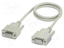 Cable; D-Sub 9pin socket,D-Sub 9pin plug; PVC; 5m; grey; Core: Cu
