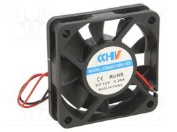 Fan: DC; axial; 12VDC; 60x60x15mm; 38.05m3/h; 40.54dBA; 5000rpm