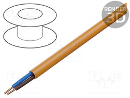 Wire; BiTflamme 1000; solid; Cu; 2x1,5mm2; LSZH; orange; 0.6/1kV