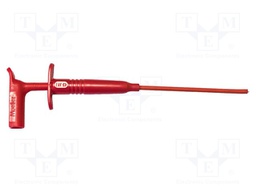 Clip-on probe; hook type; 1A; red; Contacts: steel; 1kV; 190mm
